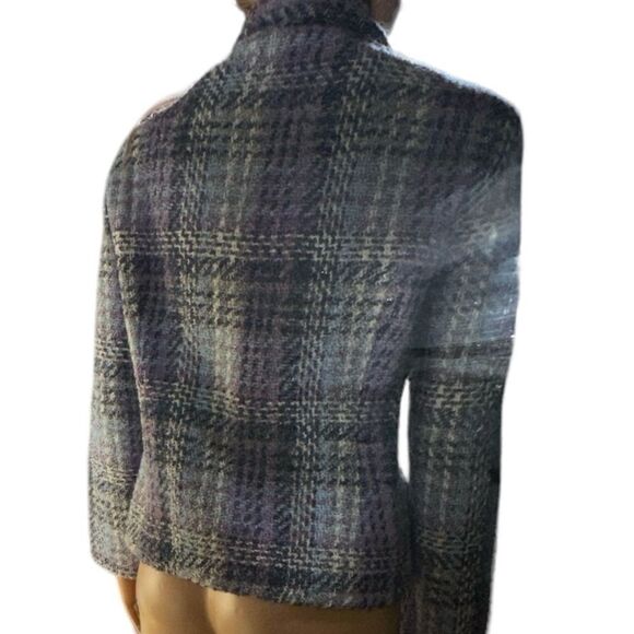 Weave of the Irish long sleeve jacket/top in purples, grays and blues sz M EUC - Picture 2 of 11